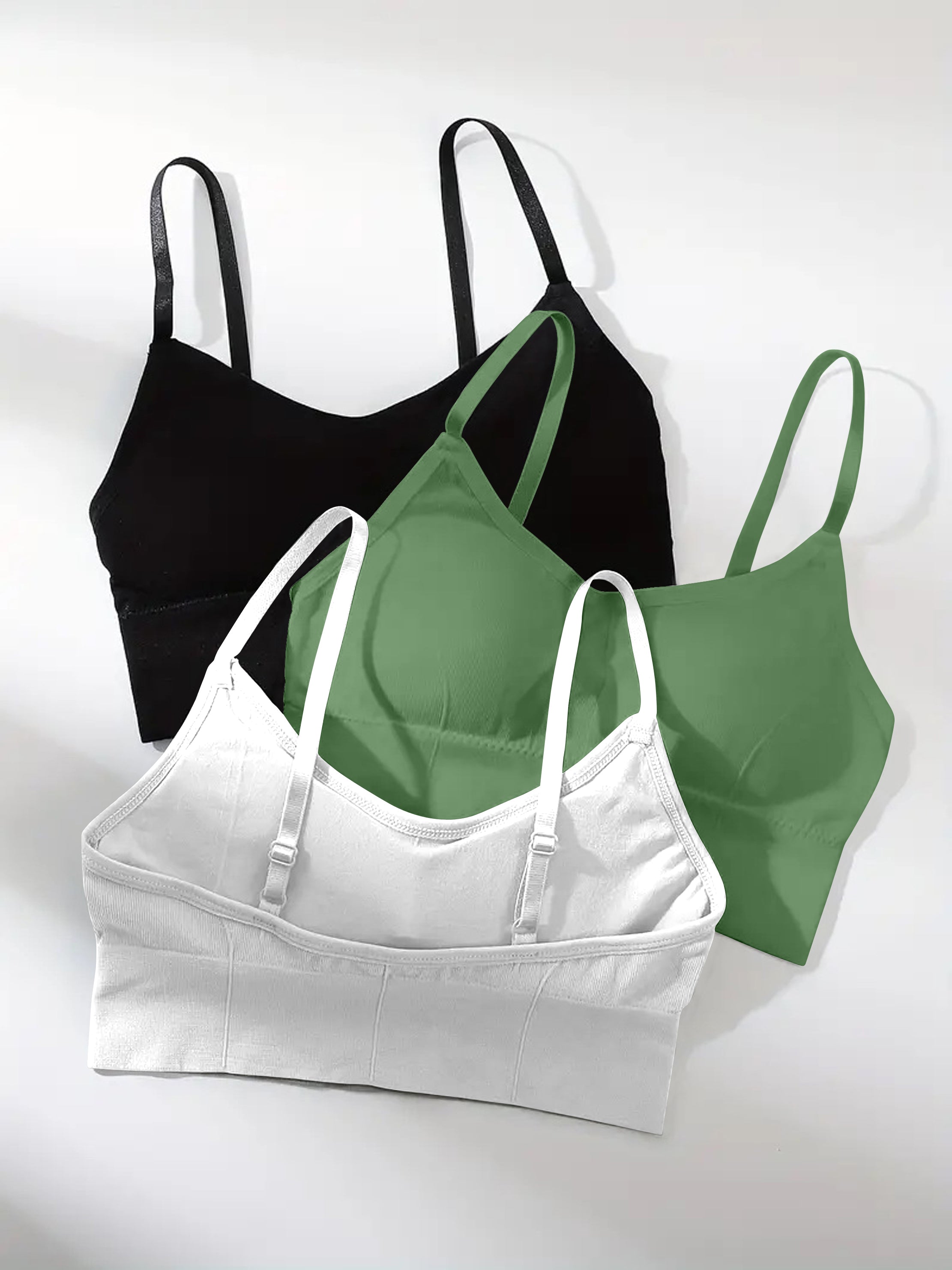 Women's Cotton Lightly Padded Wire Free Sports, Full-Coverage Bra Pack of 3,(Size 28 To 34) Free size by Comfy Secrets