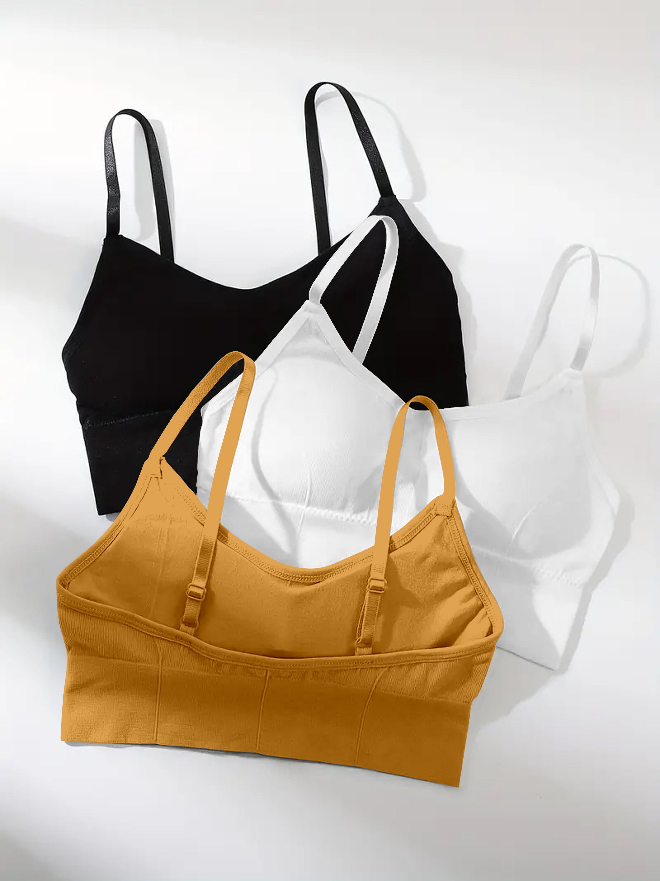 Women's Cotton Lightly Padded Wire Free Sports, Full-Coverage Bra Pack of 3,(Size 28 To 34) Free size by Comfy Secrets