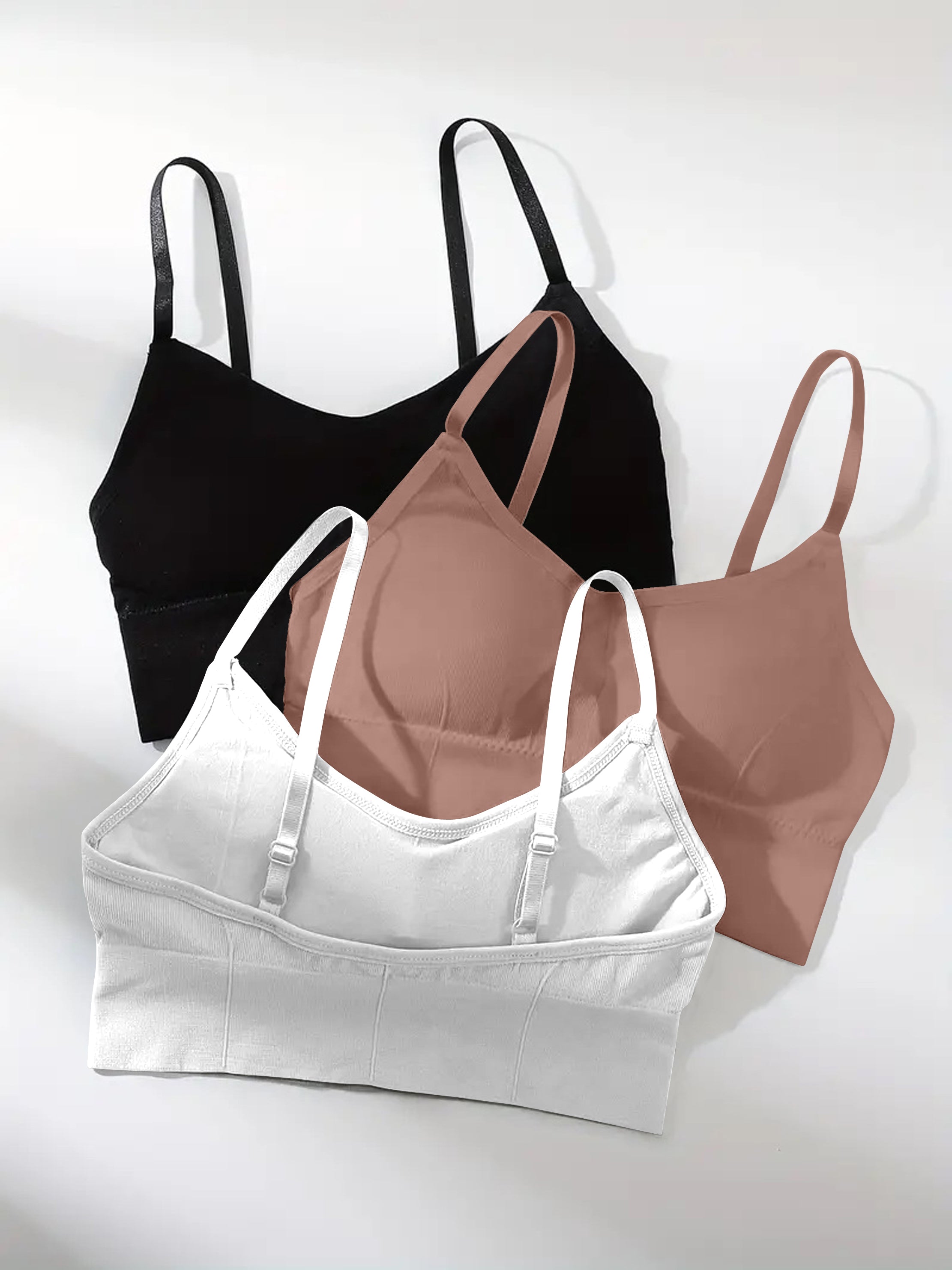 Women's Cotton Lightly Padded Wire Free Sports, Full-Coverage Bra Pack of 3,(Size 28 To 34) Free size by Comfy Secrets