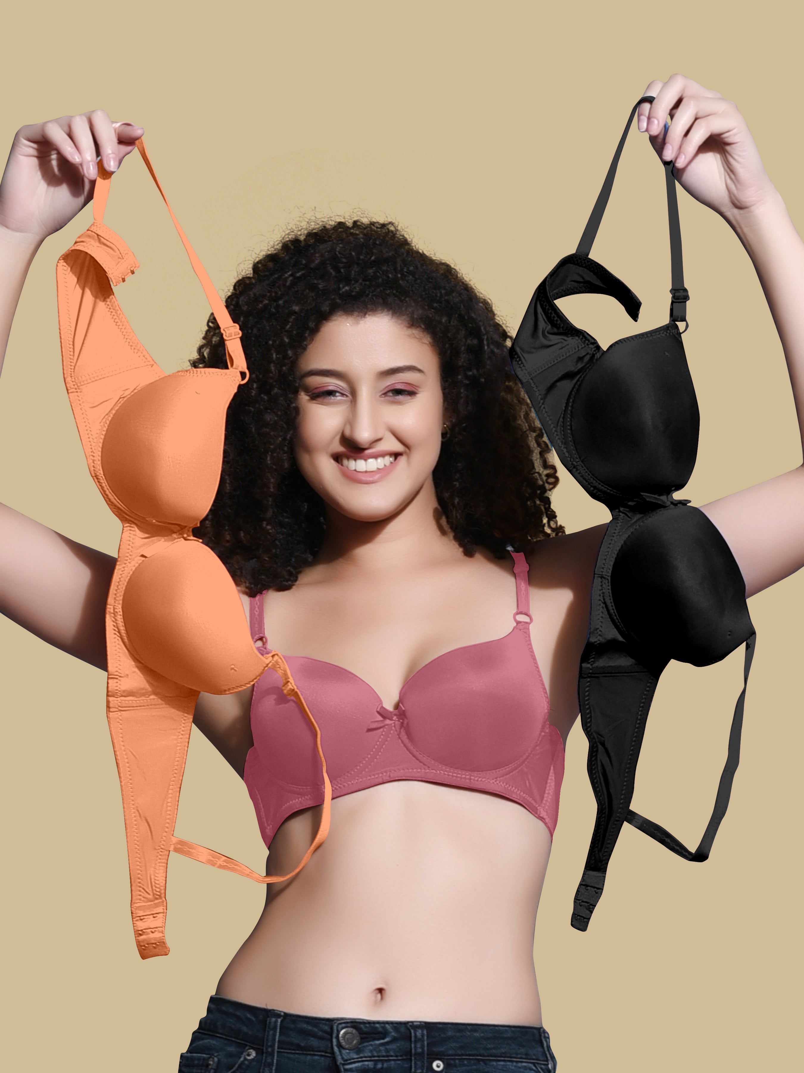 Women's Heavily Padded Seamless T-Shirt Bra And Push up bra