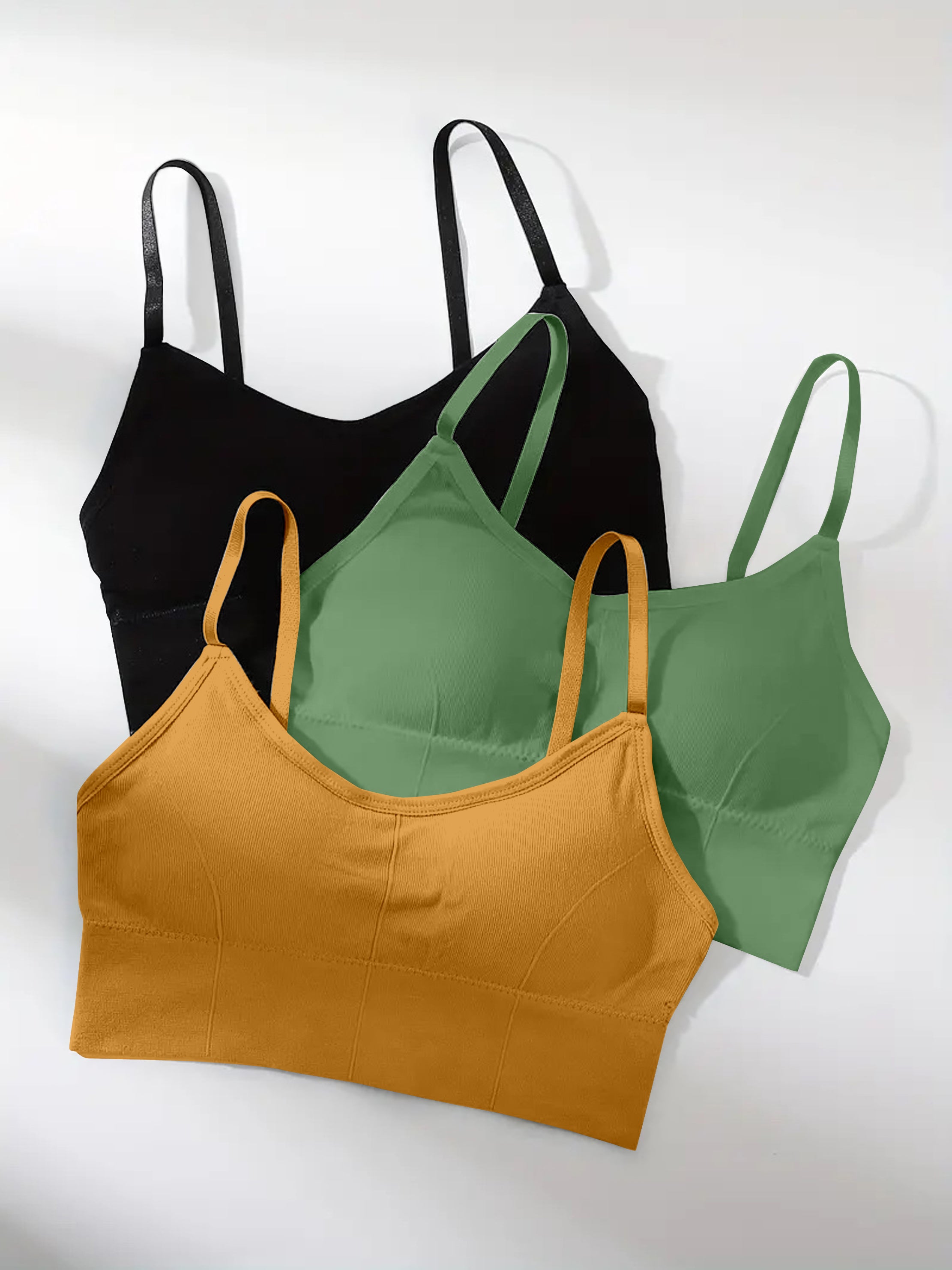 Women's Cotton Lightly Padded Wire Free Sports, Full-Coverage Bra Pack of 3,(Size 28 To 34) Free size by Comfy Secrets