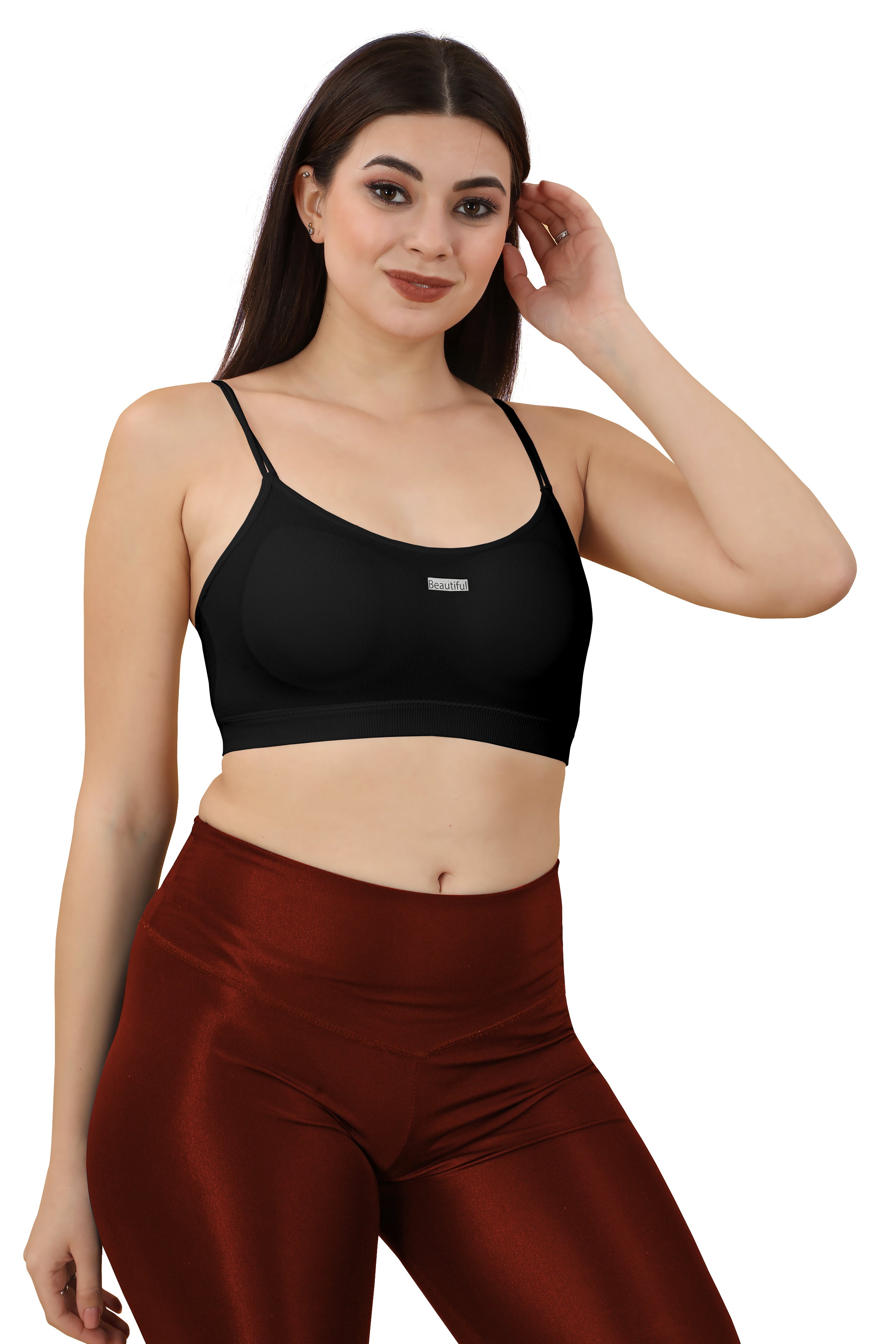 Women's Cotton Lightly Padded Wire Free Sports, Full-Coverage Bra Pack of 2,(Size 28 To 34) Free size by Comfy Secrets