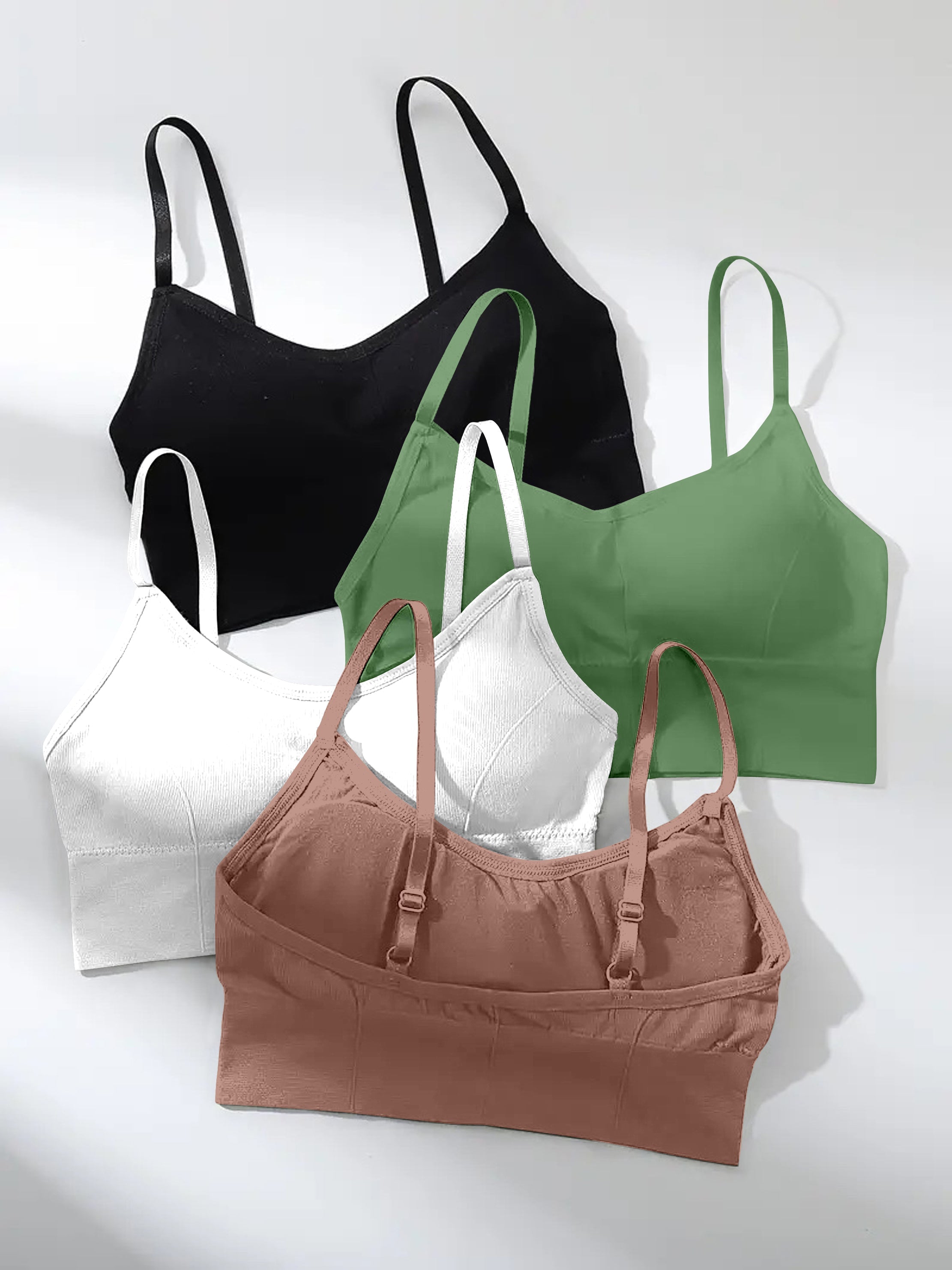 Women's Cotton Lightly Padded Wire Free Sports, Full-Coverage Bra Pack of 4,(Size 28 To 34) Free size by Comfy Secrets