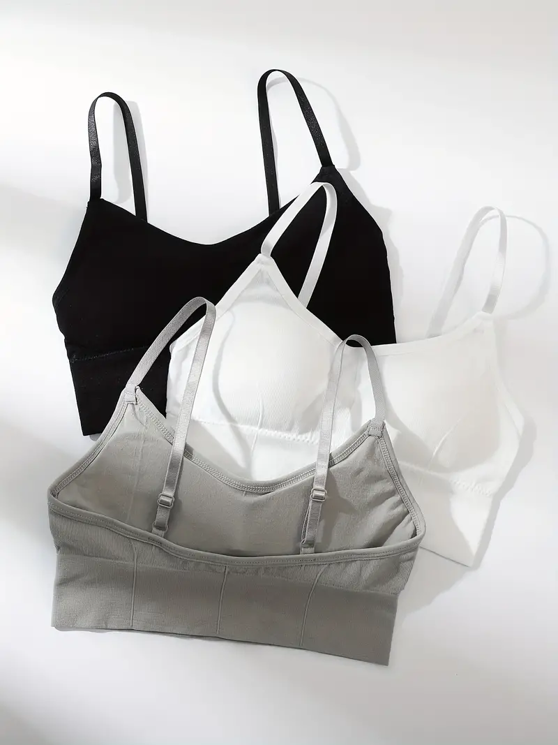 Women's Cotton Lightly Padded Wire Free Sports, Full-Coverage Bra Pack of 3,(Size 28 To 34) Free size by Comfy Secrets