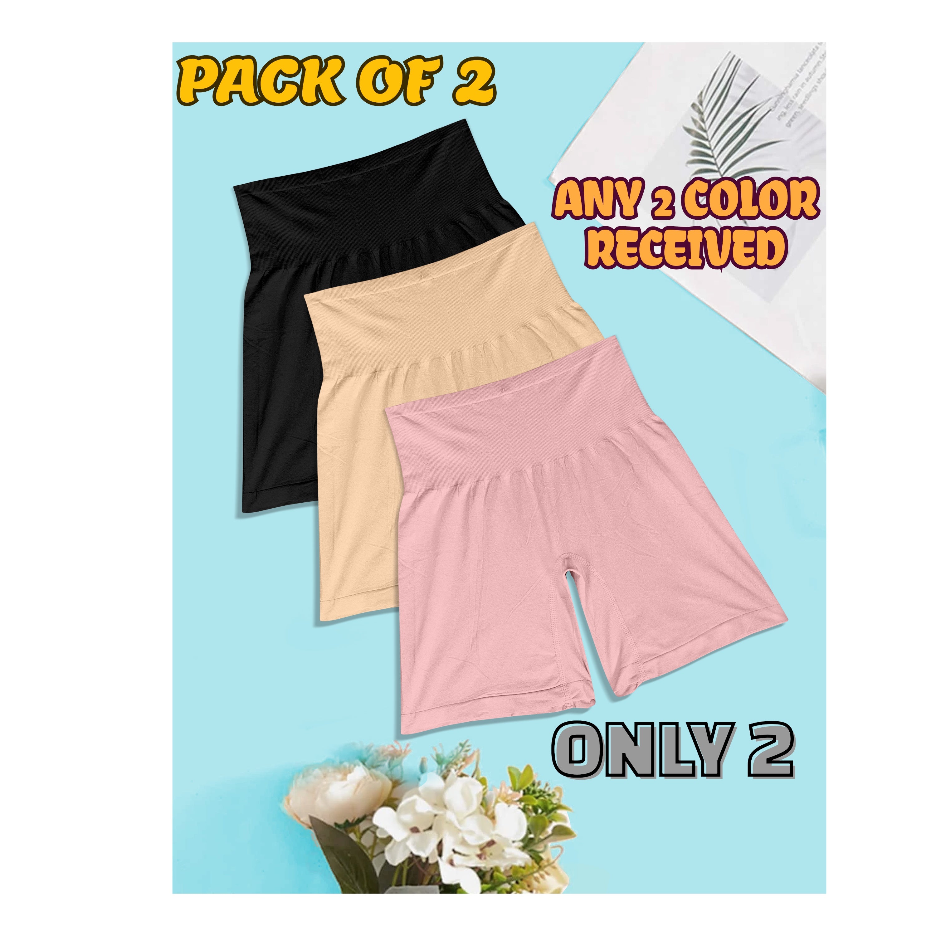 Tummy shaping High coverage short shapewear  pack of 2,(size-M to XXL)free size by Comfy Secrets