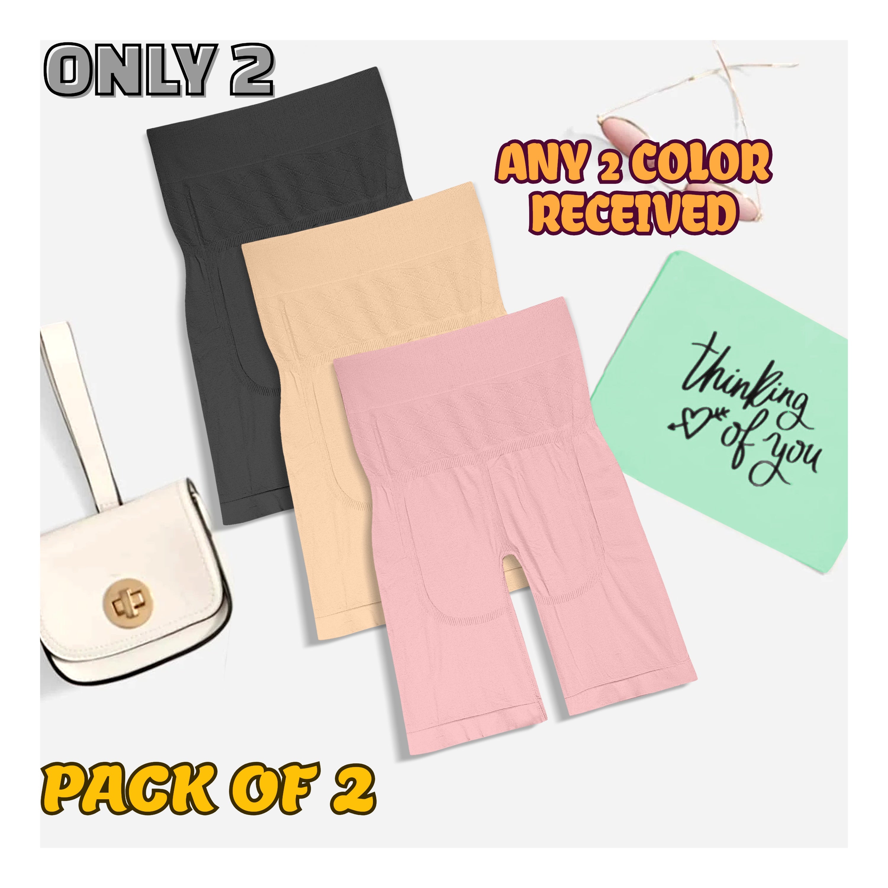 Tummy shaping High coverage long shapewear  pack of 2,(size-M to XXXL)free size by Comfy Secrets